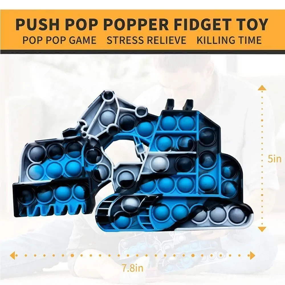 Pop Bubble Fidget-Anxiety Stress Reliever Silicone Excavator Sensory Toy 2 for 1